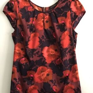 The Limited Cap Sleeve Blouse Size Small Red Black